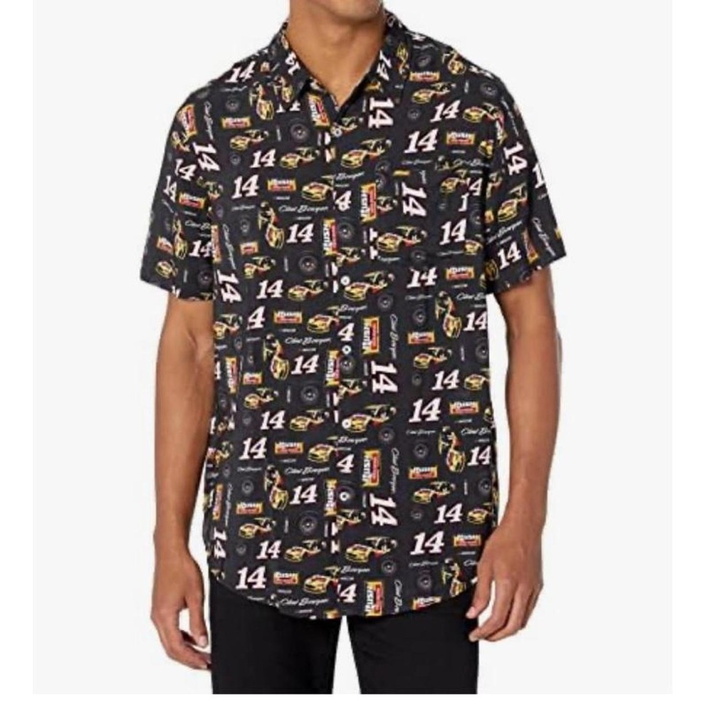FOCO NASCAR black button up shirt 
#14 Clint Bowyer